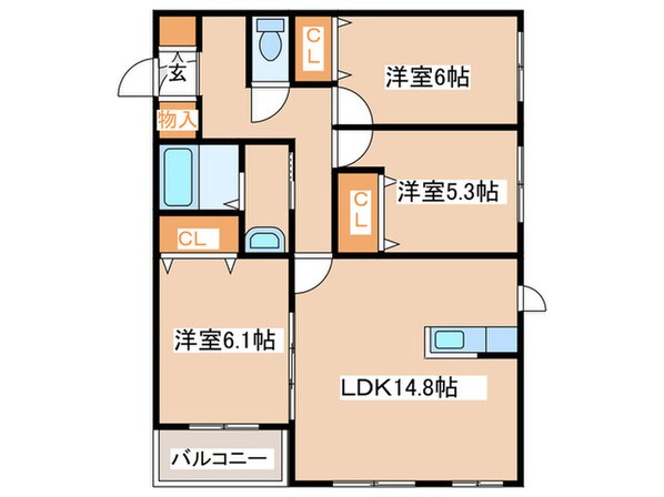 サニー山鼻の物件間取画像